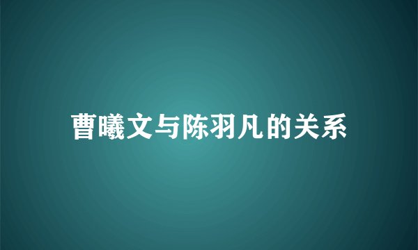 曹曦文与陈羽凡的关系