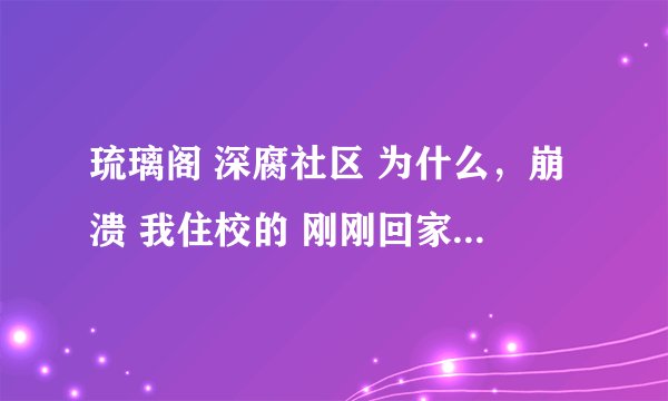 琉璃阁 深腐社区 为什么，崩溃 我住校的 刚刚回家东西还没放就进阁子 可是打不开 到底怎么了 家没了...不