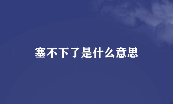 塞不下了是什么意思
