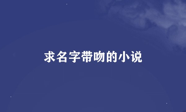 求名字带吻的小说