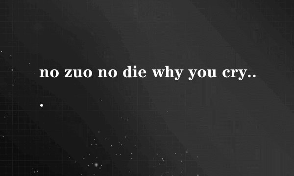 no zuo no die why you cry 的下一句是什么，求多版本