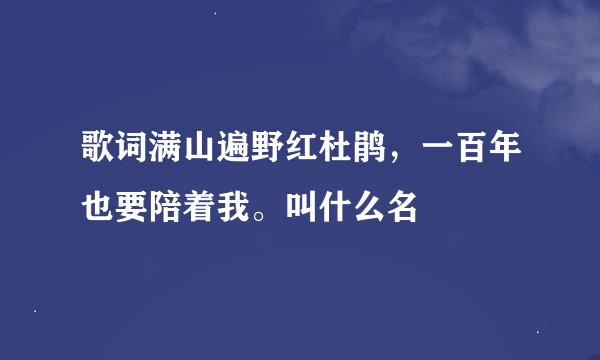 歌词满山遍野红杜鹃，一百年也要陪着我。叫什么名