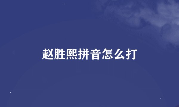 赵胜熙拼音怎么打