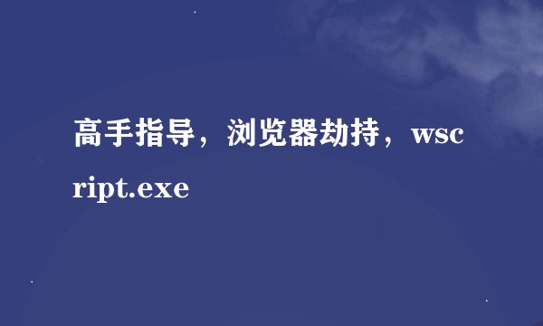 高手指导，浏览器劫持，wscript.exe