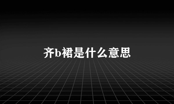 齐b裙是什么意思