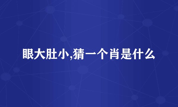 眼大肚小,猜一个肖是什么
