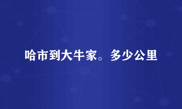 哈市到大牛家。多少公里