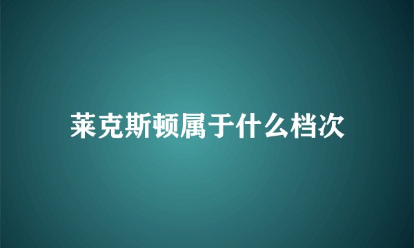 莱克斯顿属于什么档次