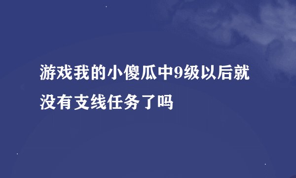 游戏我的小傻瓜中9级以后就没有支线任务了吗