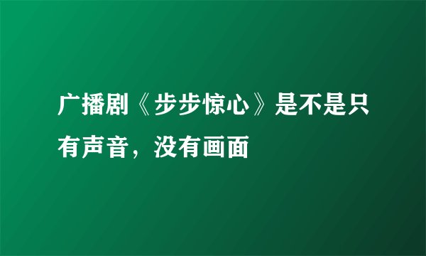 广播剧《步步惊心》是不是只有声音，没有画面