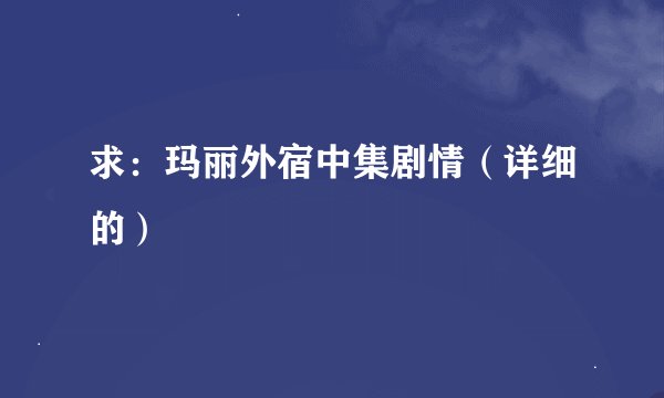 求：玛丽外宿中集剧情（详细的）