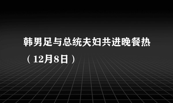 韩男足与总统夫妇共进晚餐热（12月8日）