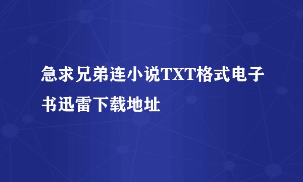 急求兄弟连小说TXT格式电子书迅雷下载地址