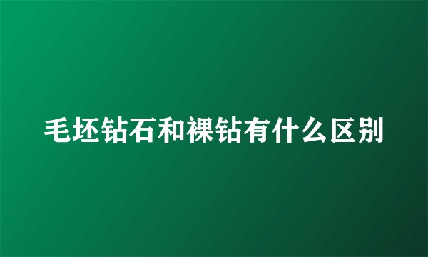 毛坯钻石和裸钻有什么区别