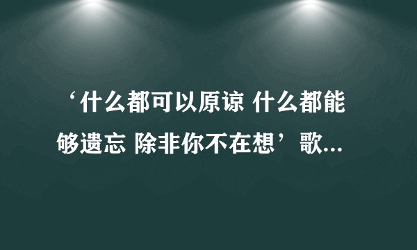 ‘什么都可以原谅 什么都能够遗忘 除非你不在想’歌词 叫什么歌名啊