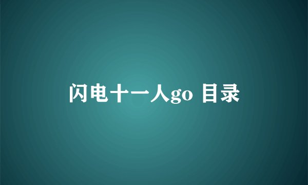 闪电十一人go 目录