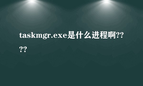 taskmgr.exe是什么进程啊????