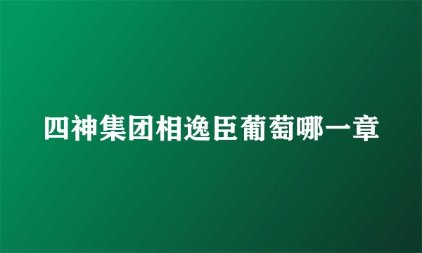 四神集团相逸臣葡萄哪一章