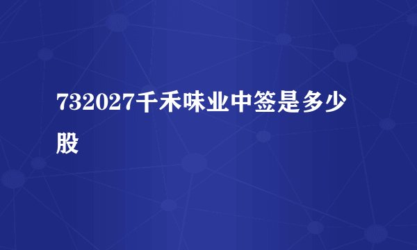 732027千禾味业中签是多少股
