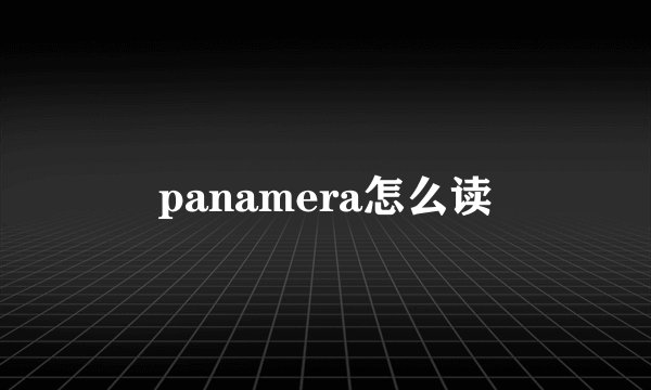 panamera怎么读