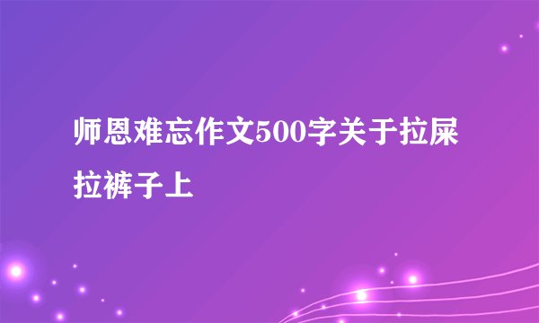 师恩难忘作文500字关于拉屎拉裤子上