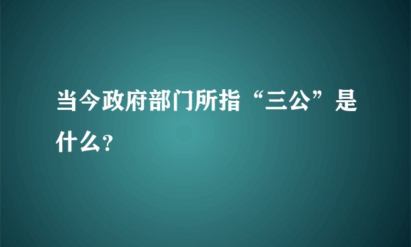 当今政府部门所指“三公”是什么？