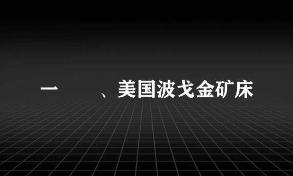 一〇〇、美国波戈金矿床