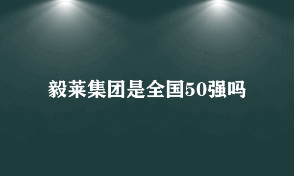 毅莱集团是全国50强吗