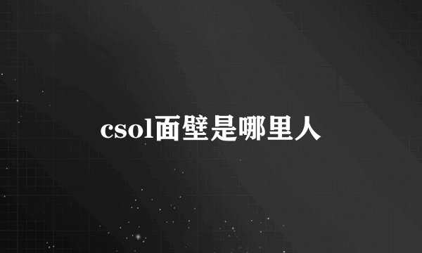 csol面壁是哪里人