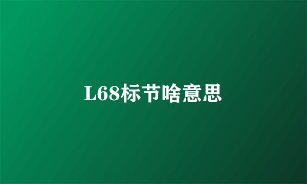 L68标节啥意思