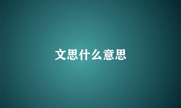 文思什么意思