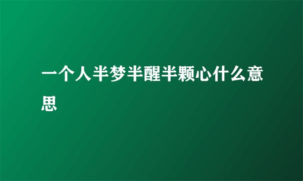 一个人半梦半醒半颗心什么意思