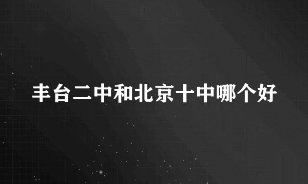 丰台二中和北京十中哪个好