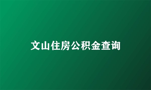 文山住房公积金查询
