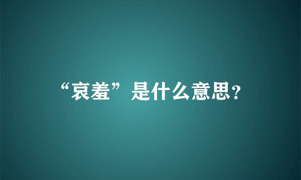 “哀羞”是什么意思？
