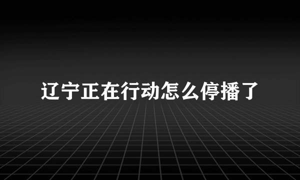 辽宁正在行动怎么停播了