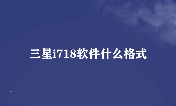 三星i718软件什么格式