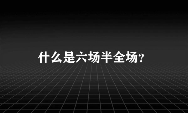 什么是六场半全场？