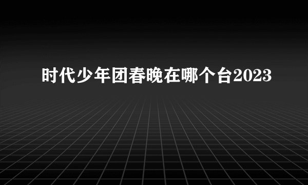 时代少年团春晚在哪个台2023
