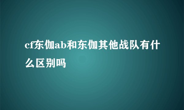 cf东伽ab和东伽其他战队有什么区别吗