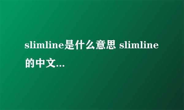 slimline是什么意思 slimline的中文翻译、读音、例句？