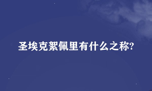 圣埃克絮佩里有什么之称?