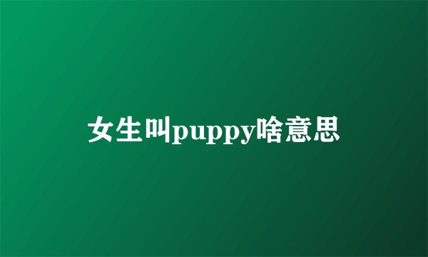 女生叫puppy啥意思