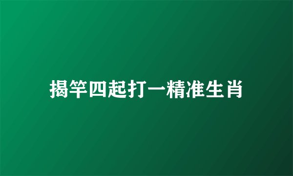 揭竿四起打一精准生肖