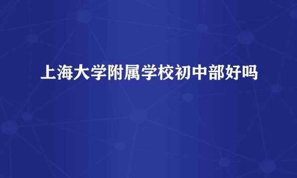 上海大学附属学校初中部好吗