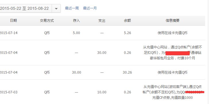 怎么查询QQ黄钻充值记录，就是想看看自己每个月几号冲的。。。。。