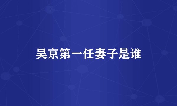 吴京第一任妻子是谁