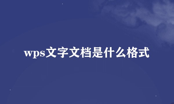 wps文字文档是什么格式