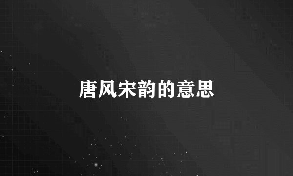唐风宋韵的意思