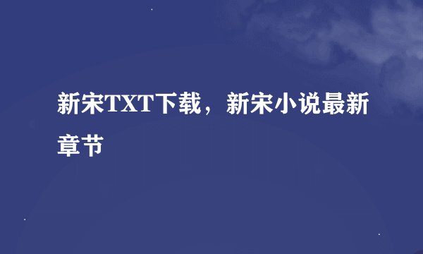 新宋TXT下载，新宋小说最新章节